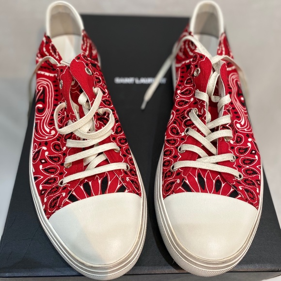 Saint laurent Paris Red Bandana Sneaker - Picture 1 of 12